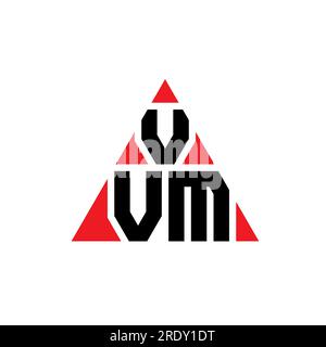 VVM triangle letter logo design with triangle shape. VVM triangle logo design monogram. VVM triangle vector logo template with red color. VVM triangul Stock Vector