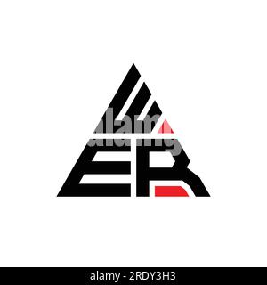 WER triangle letter logo design with triangle shape. WER triangle logo design monogram. WER triangle vector logo template with red color. WER triangul Stock Vector