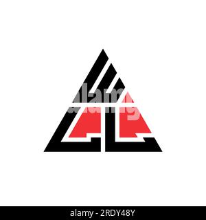 WLL triangle letter logo design with triangle shape. WLL triangle logo design monogram. WLL triangle vector logo template with red color. WLL triangul Stock Vector