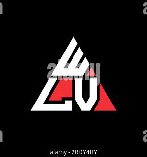 WLV triangle letter logo design with triangle shape. WLV triangle logo design monogram. WLV triangle vector logo template with red color. WLV triangul Stock Vector