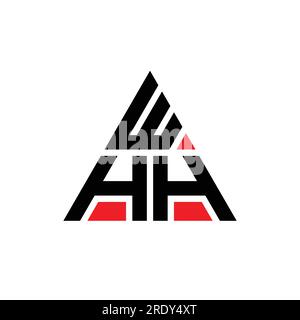 WHH triangle letter logo design with triangle shape. WHH triangle logo design monogram. WHH triangle vector logo template with red color. WHH triangul Stock Vector