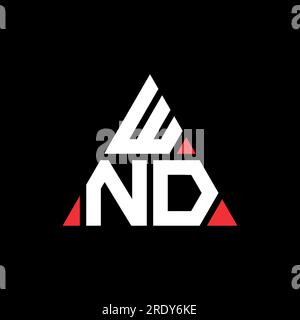 WND triangle letter logo design with triangle shape. WND triangle logo design monogram. WND triangle vector logo template with red color. WND triangul Stock Vector
