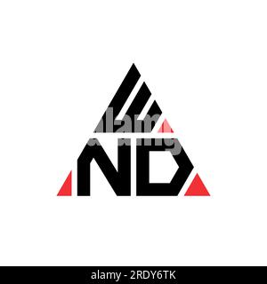 WND triangle letter logo design with triangle shape. WND triangle logo design monogram. WND triangle vector logo template with red color. WND triangul Stock Vector