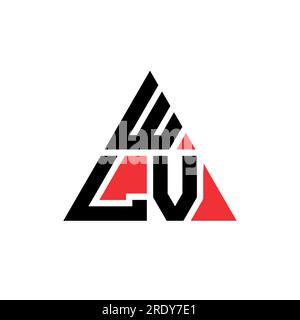 WLV triangle letter logo design with triangle shape. WLV triangle logo design monogram. WLV triangle vector logo template with red color. WLV triangul Stock Vector