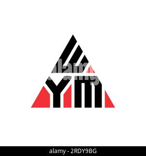 WYM triangle letter logo design with triangle shape. WYM triangle logo design monogram. WYM triangle vector logo template with red color. WYM triangul Stock Vector