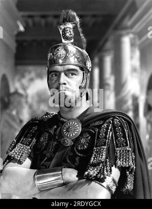 JACK HAWKINS subsequently rejected Costume / Make-Up Test Photo for his role as Quintus Arrias in BEN-HUR 1959 director WILLIAM WYLER novel General Lew Wallace costume design Elizabeth Haffenden producer Sam Zimbalist Metro Goldwyn Mayer (MGM) Stock Photo