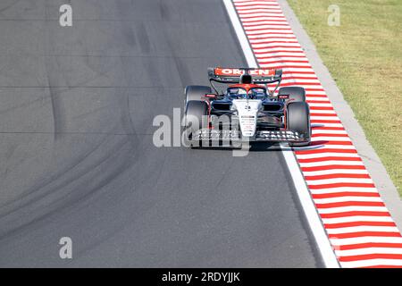 Budapest, Hungary. 23rd July, 2023. HUNGARORING, HUNGARY - JULY 22: Daniel Ricciardo, AlphaTauri DR3 during qualifying ahead of the F1 Grand Prix of Hungary at Hungaroring on July 22, 2023 in Budapest, Hungary. (Photo by Michael Potts/BSR Agency) Credit: BSR Agency/Alamy Live News Stock Photo
