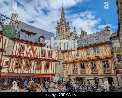 (C) Denis TRASFI / MAXPPP - France, Bretagne, Morbihan, Ville de Vannes le 21 juillet 2023 - Cathédrale Saint-Pierre / France, Brittany, Morbihan, Cit Stock Photo