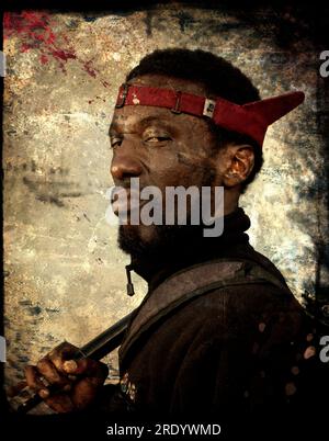 Hip young man with bicycle (retouched photograph). Stock Photo