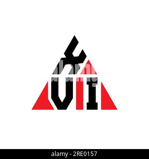 XVI triangle letter logo design with triangle shape. XVI triangle logo design monogram. XVI triangle vector logo template with red color. XVI triangul Stock Vector