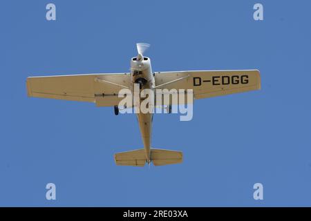 Cessna F152 propeller plane in the sky, Germany Stock Photo