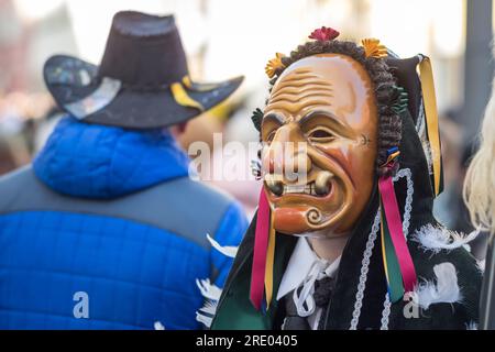 Schwäbisch-Alemannische Fastnacht-Rottweiler Narrensprung-Masken Stock Photo