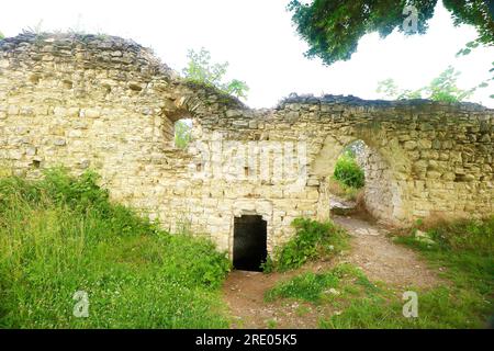 Pravda Castle ruins in Pnetluky village, target for tourists and a place of meetings and festivals in Usti nad Labem Region, Czech Republic, July 6, 2 Stock Photo