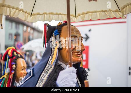 Schwäbisch-Alemannische Fastnacht-Rottweiler Narrensprung-Masken Stock Photo