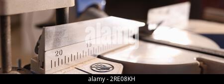 Mechanical machine for cutting metal, close-up Stock Photo