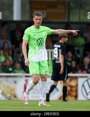 firo : 07/15/2023, football, soccer, 1st division, 1st federal division, season 2023/2024, test match, VfL Wolfsburg - Beck's selection Yannick GERHARDT, Wolfsburg, gesture Stock Photo