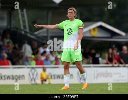 firo : 07/15/2023, football, soccer, 1st division, 1st Bundesliga, season 2023/2024, friendly match, VfL Wolfsburg - Beck's selection Sebastiaan BORNAUW, Wolfsburg, gesture Stock Photo