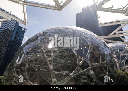 Seattle, USA. 29 Jun, 2023. Amazon Spheres Head Quarters. Stock Photo