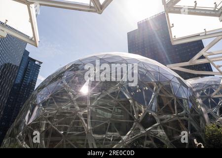 Seattle, USA. 29 Jun, 2023. Amazon Spheres Head Quarters. Stock Photo