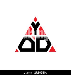 YOD triangle letter logo design with triangle shape. YOD triangle logo design monogram. YOD triangle vector logo template with red color. YOD triangul Stock Vector