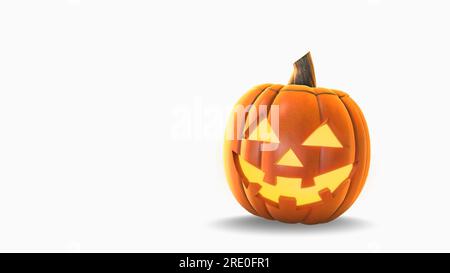 Happy halloween scary pumpkin isolated on white background Stock Photo