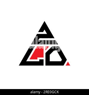 ZLO triangle letter logo design with triangle shape. ZLO triangle logo design monogram. ZLO triangle vector logo template with red color. ZLO triangul Stock Vector