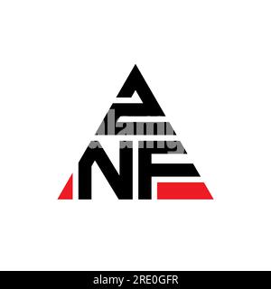 ZNF triangle letter logo design with triangle shape. ZNF triangle logo design monogram. ZNF triangle vector logo template with red color. ZNF triangul Stock Vector
