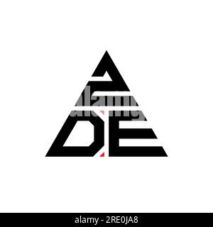 ZDE triangle letter logo design with triangle shape. ZDE triangle logo design monogram. ZDE triangle vector logo template with red color. ZDE triangul Stock Vector