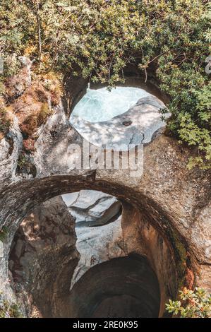 Giant's kettle in the Poschiavo valley Cavaglia Switzerland Stock Photo