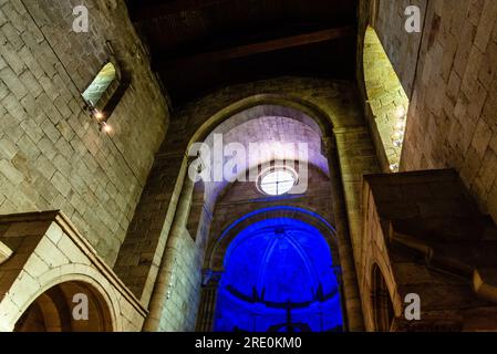 Zamora, Spain - April 7, 2023: Interior view of the Church of Santa Maria Magdalena during Holy Week Stock Photo