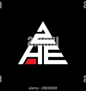 ZHE triangle letter logo design with triangle shape. ZHE triangle logo ...