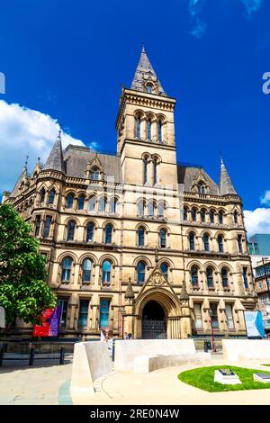 South facade of the Victorian, neo-gothic Manchester Town Hall, St Peter's Square, Manchester, England, UK Stock Photo