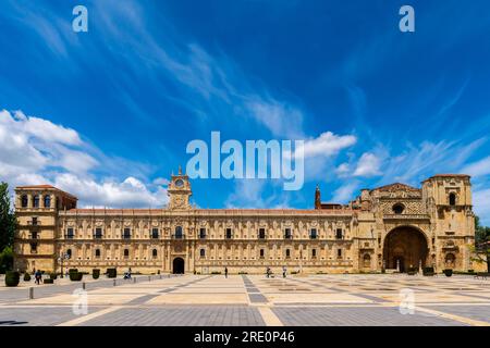 Former Convento de San Marcos building in León, Castile y Leon. Spain. Present building from sixteenth century thanks to a grant from Ferdinand the Ca Stock Photo