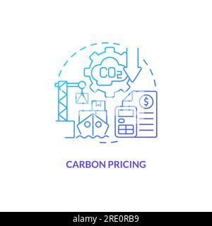 2D carbon pricing concept icon Stock Vector