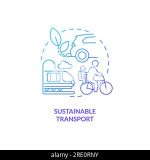 2D sustainable transport concept icon Stock Vector