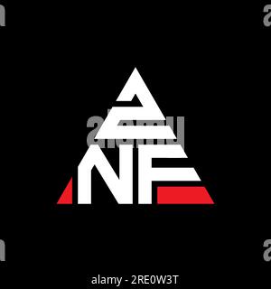ZNF triangle letter logo design with triangle shape. ZNF triangle logo design monogram. ZNF triangle vector logo template with red color. ZNF triangul Stock Vector