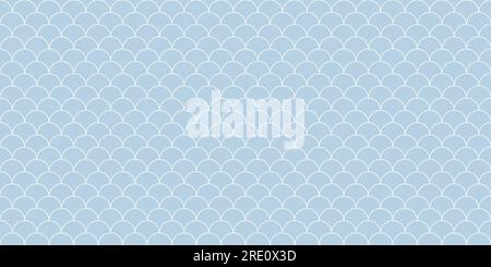 Fish, mermaid, dragon scales seamless pattern. Mermaid tail pattern. Fish and snake scale background. Abstract japanese geometric line water wave and Stock Vector