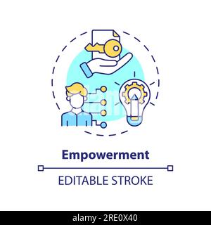 2D empowerment concept linear icon Stock Vector