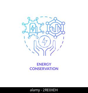 2D energy conservation concept icon Stock Vector