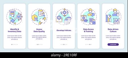 Multicolor data democratization concept with thin line icons Stock Vector