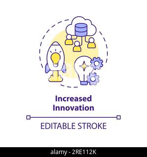 2D increased innovation concept linear icon Stock Vector