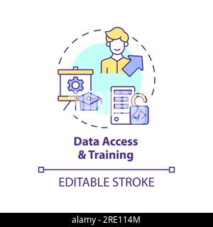 2D data access and training concept linear icon Stock Vector Image ...