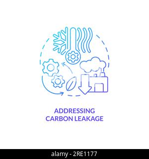 2D addressing carbon leakage concept icon Stock Vector