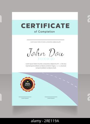 Internship certificate design template Stock Vector
