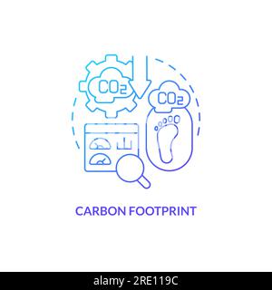 2D carbon footprint concept linear icon Stock Vector