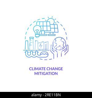 2D climate change mitigation concept icon Stock Vector