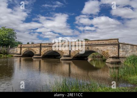 Historic Ross stone bridge  built 1836 over Macquarie River Tasmania Australia Stock Photo