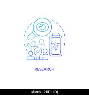 2D research concept linear icon Stock Vector