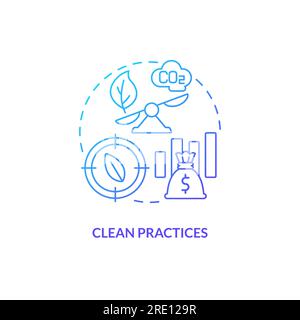 2D clean practices concept linear icon Stock Vector