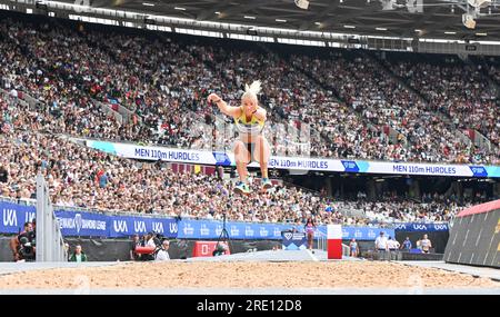 London, UK. 23rd July, 2023. London Stadium, Queen Elizabeth Park, London, UK on July 23 2023. BUSCHKUEHL Brooke (Australia) takes 2nd place in the Womens Long Jump during the Wanda Diamond League London Athletics Meet at the London Stadium, Queen Elizabeth Park, London, UK on July 23 2023. Photo Credit: Francis Knight/Alamy Live News Stock Photo